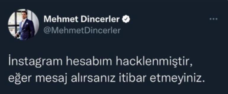 Mehmet Dinçerler'in Instagram hesabı çalındı!